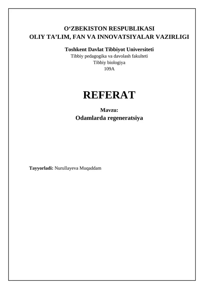 Regeneratsiya