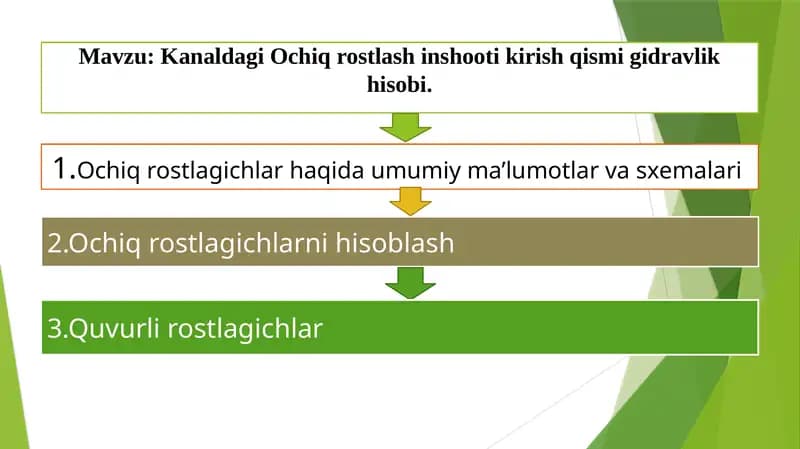 Gidrotexnika inshootlarining loyihalash