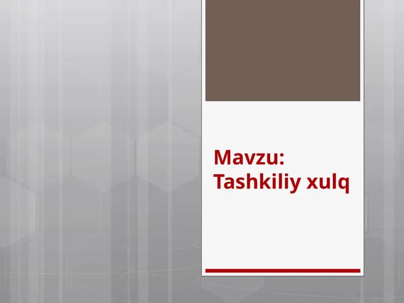 Tashkiliy xulq