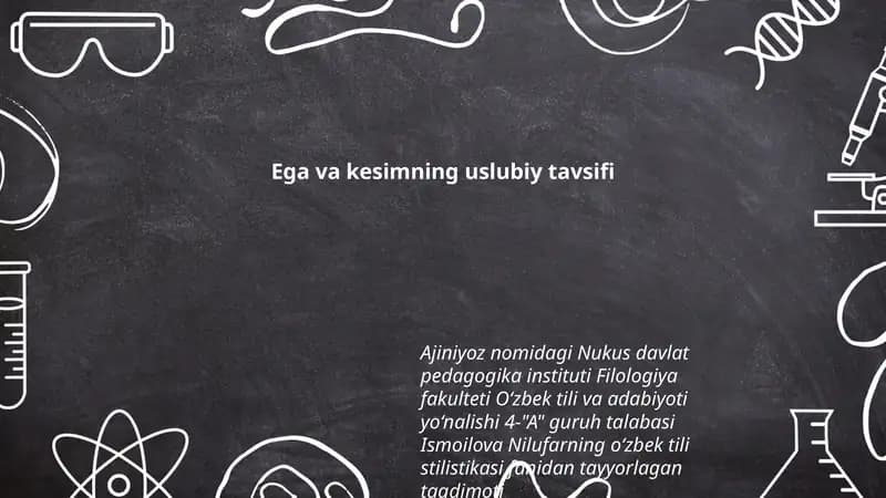 O‘zbek tili stilistikasi fanidan taqdimot