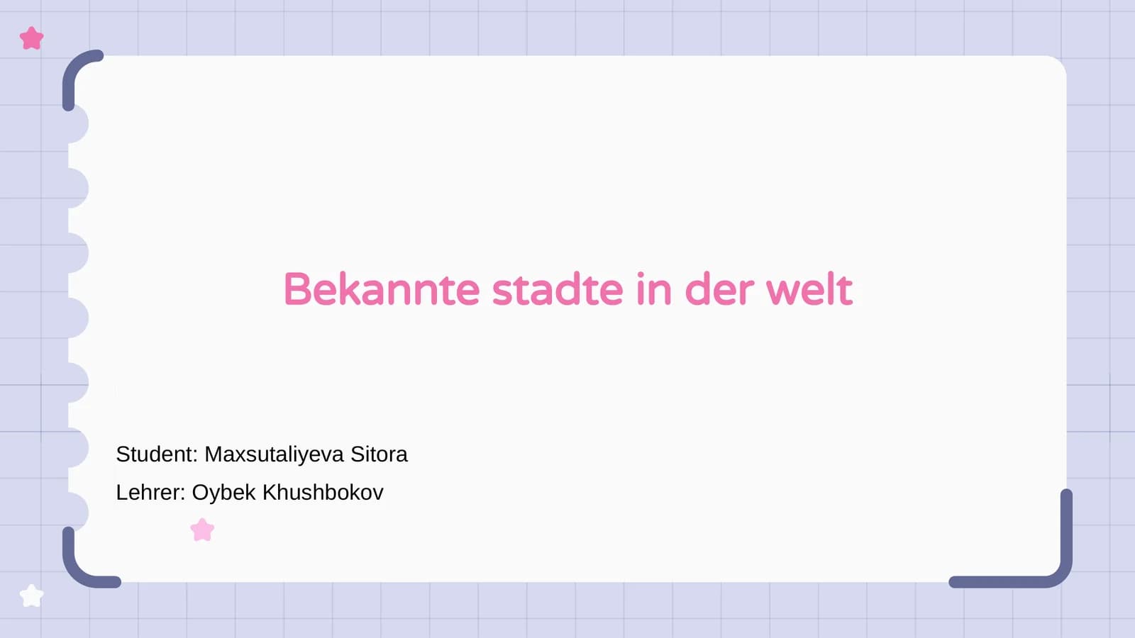 Bekannte stadte in der welt