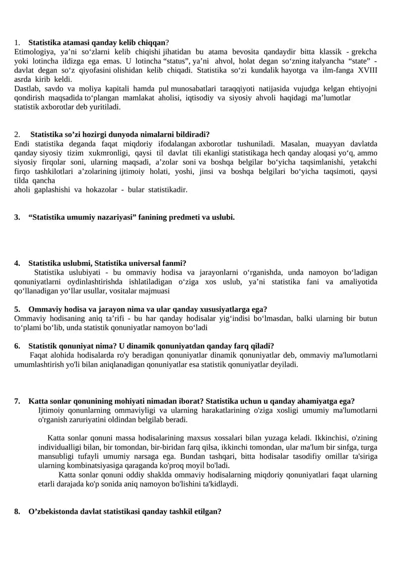 Statistika umumiy nazariyasi