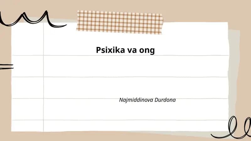 Psixika va ong