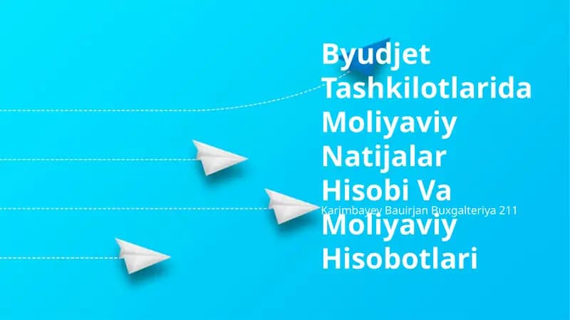 Moliyaviy Natijalar Hisobi Va Moliyaviy Hisobotlari