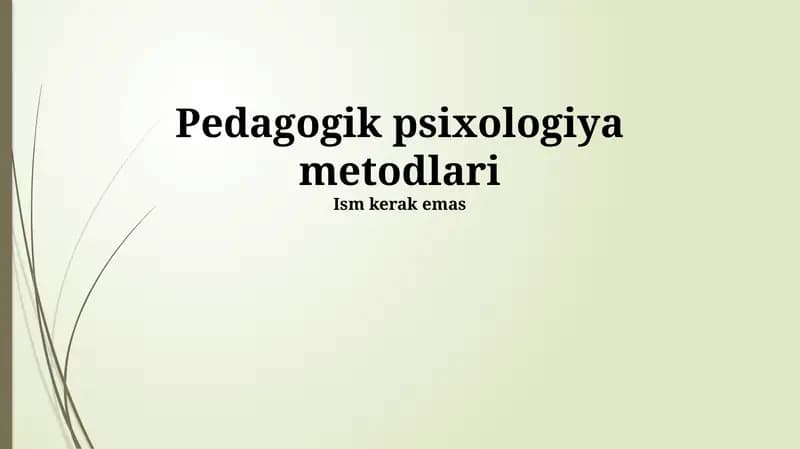 Pedagogik psixologiya metodlari