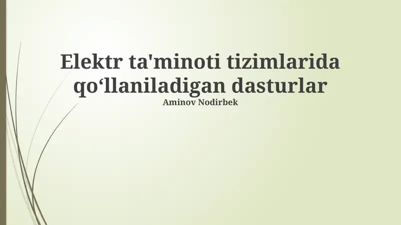 Tarmoqni modellashtirish va tahlil qilish dasturlari