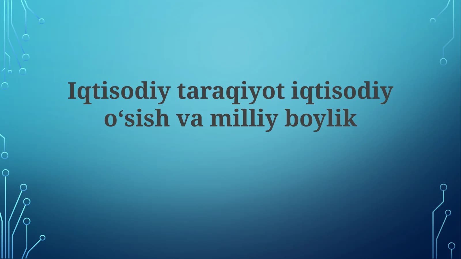 Iqtisodiy taraqqiyot