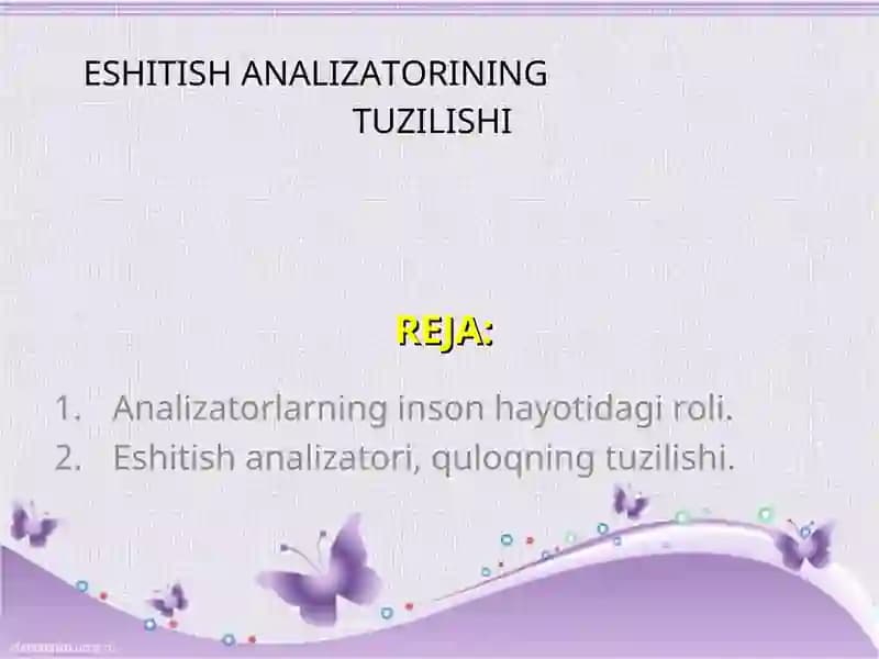 ESHITISH АNАLIZАTОRININGTUZILISHI