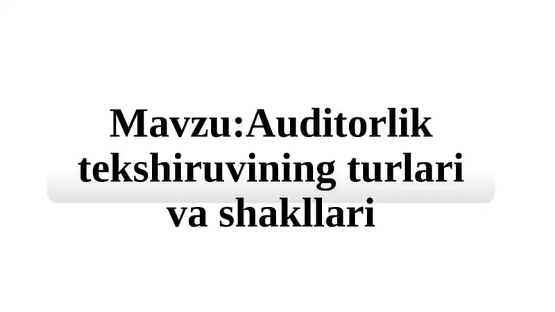 Auditorlik tekshiruvi