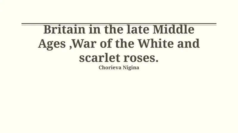 War of the White and Scarlet Roses