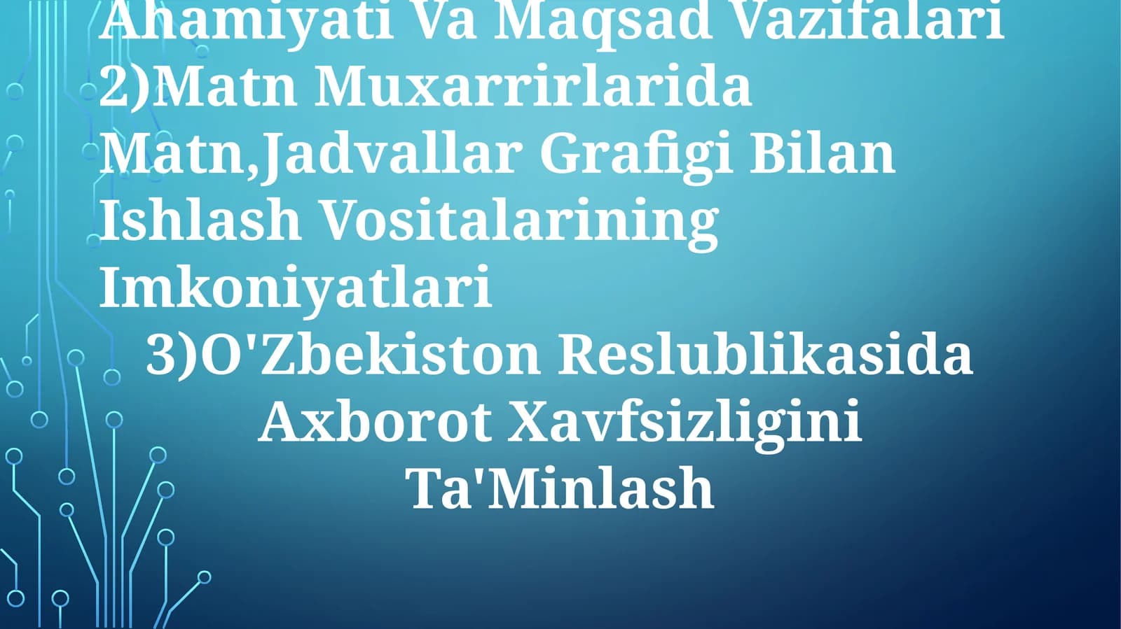 Iakt Tizimlari Fanining Ahamiyati Va Maqsad Vazifalari