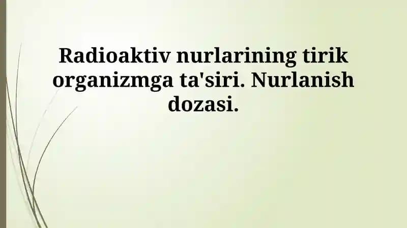 Radioaktiv nurlanish turlari