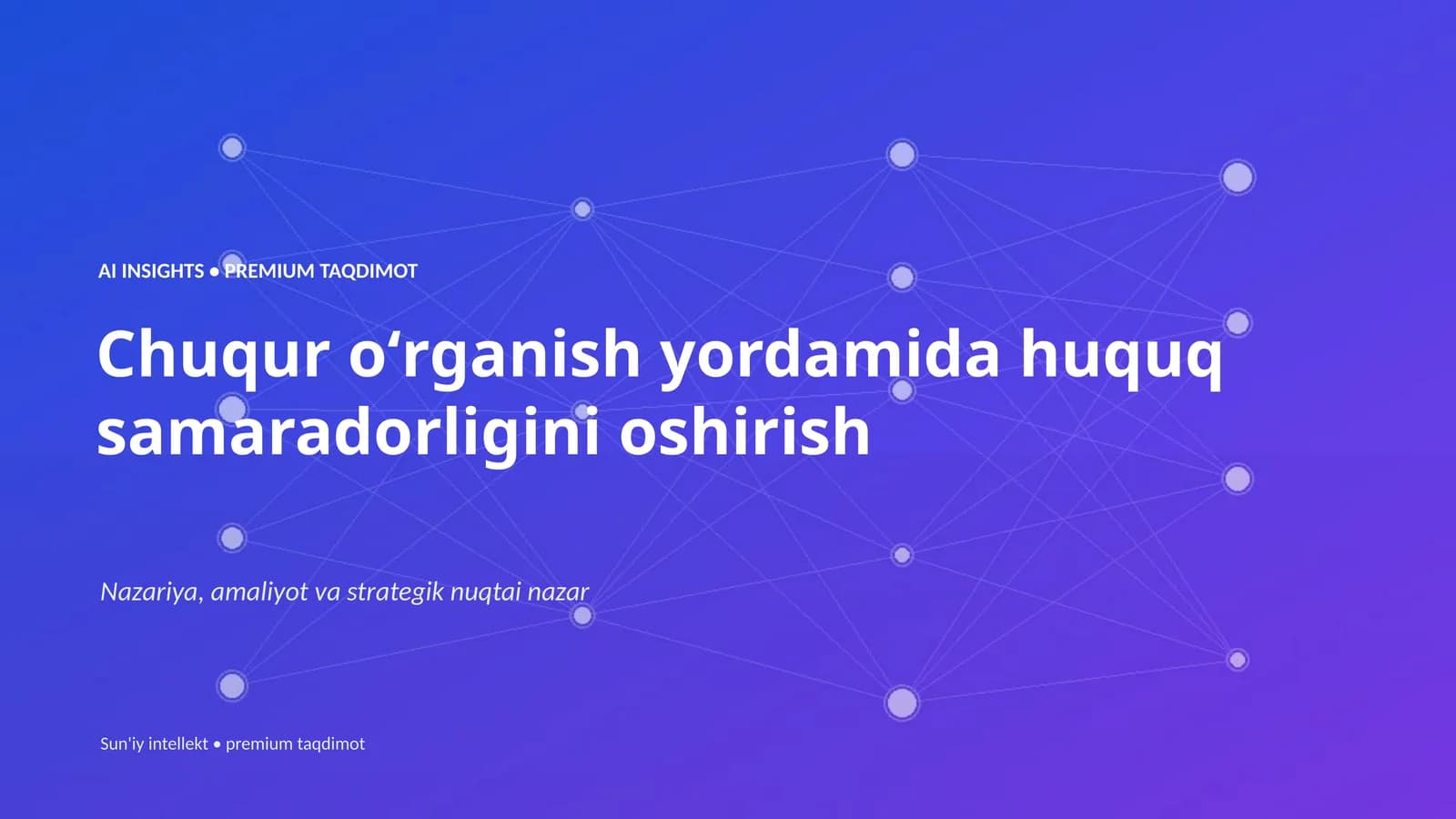 AI INSIGHTS • PREMIUM TAQDIMOT