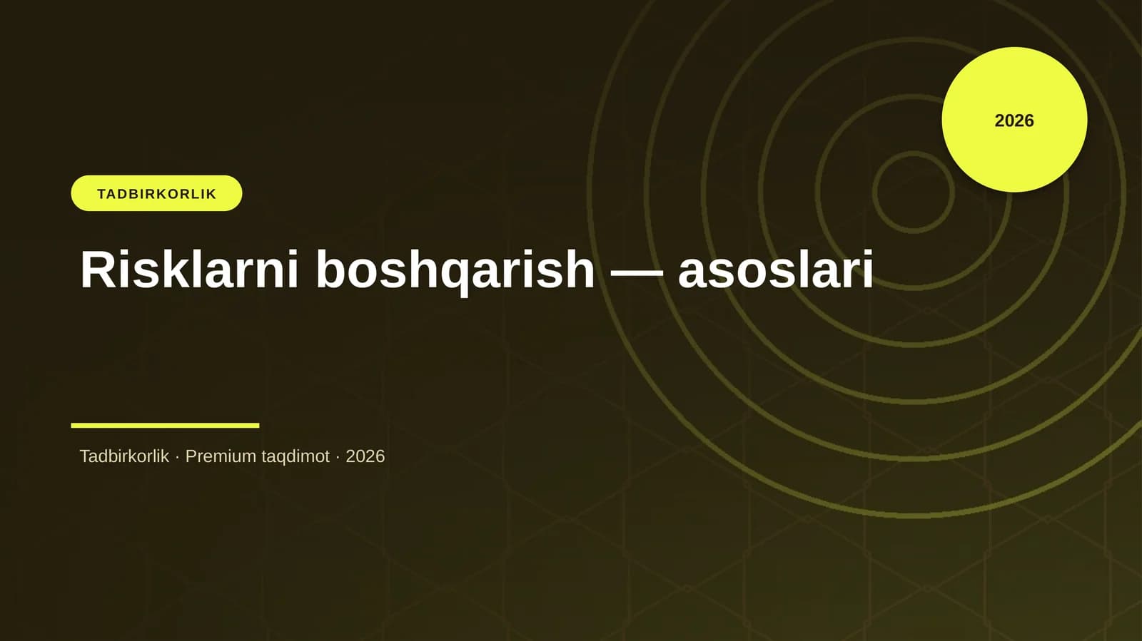 Risklarni boshqarish — asoslari