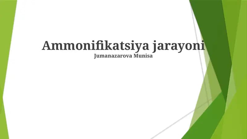 Ammonifikatsiya jarayoni