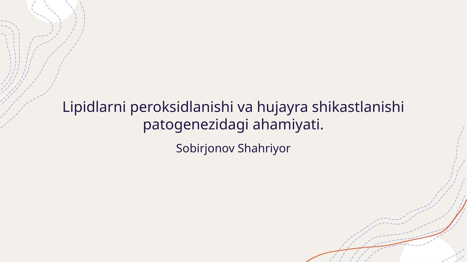 Lipidlarni peroksidlanishi va hujayra shikastlanishi patogenezidagi ahamiyati