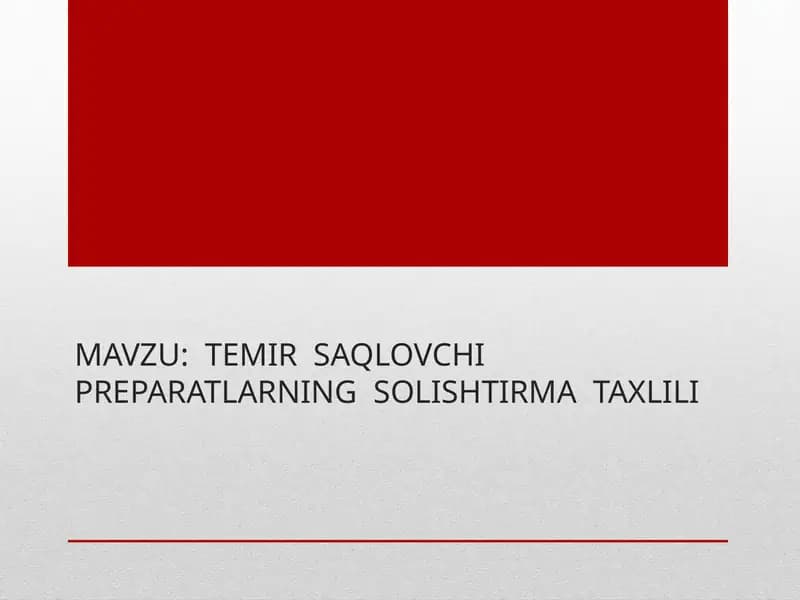 TEMIR SAQLOVCHI PREPARATLAR