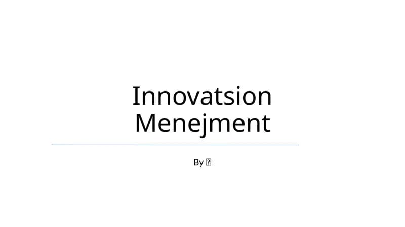 Innovatsion Menejment