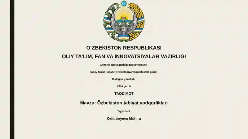 Õzbekiston tabiyat yodgorliklari