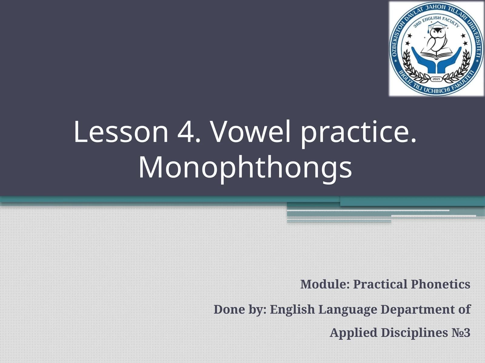 Monophthongs