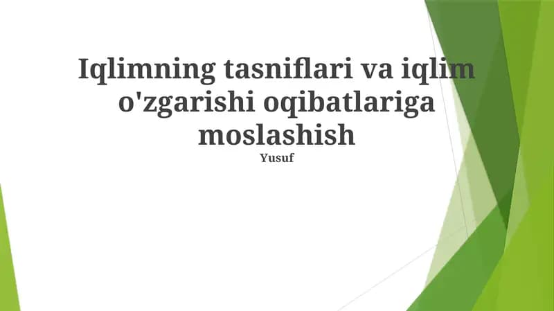 Iqlim oʻzgarishining oqibatlari