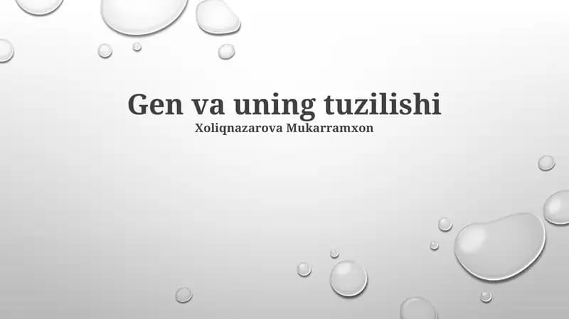 Gen va uning tuzilishi