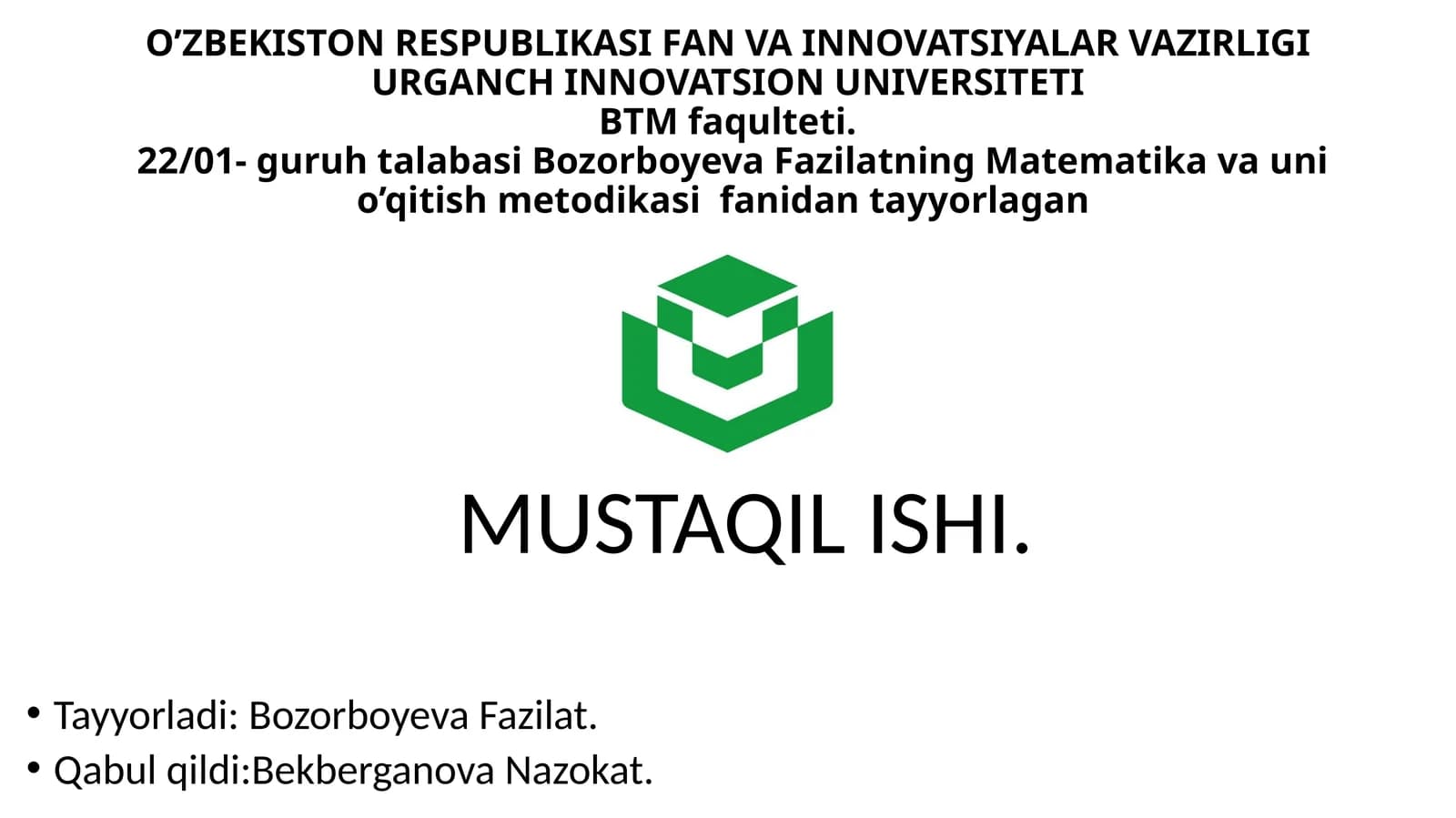 Matematik tushunchalar haqida