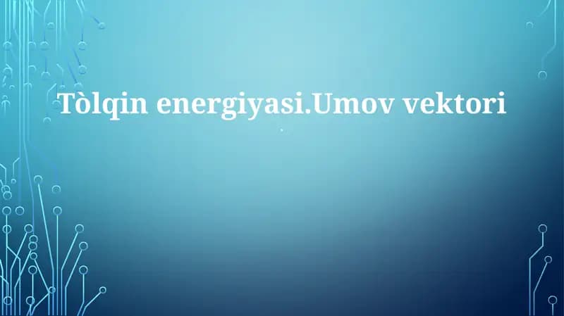 Umov vektori