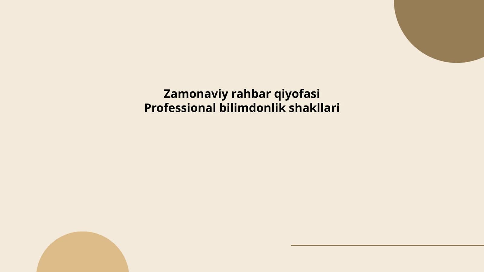 Zamonaviy rahbar qiyofasi