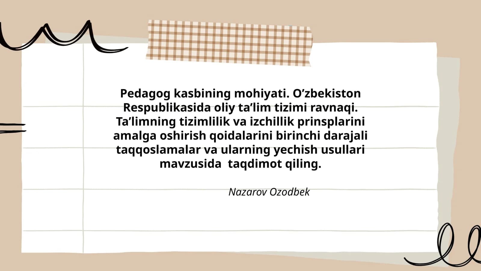 Pedagog kasbining mohiyati