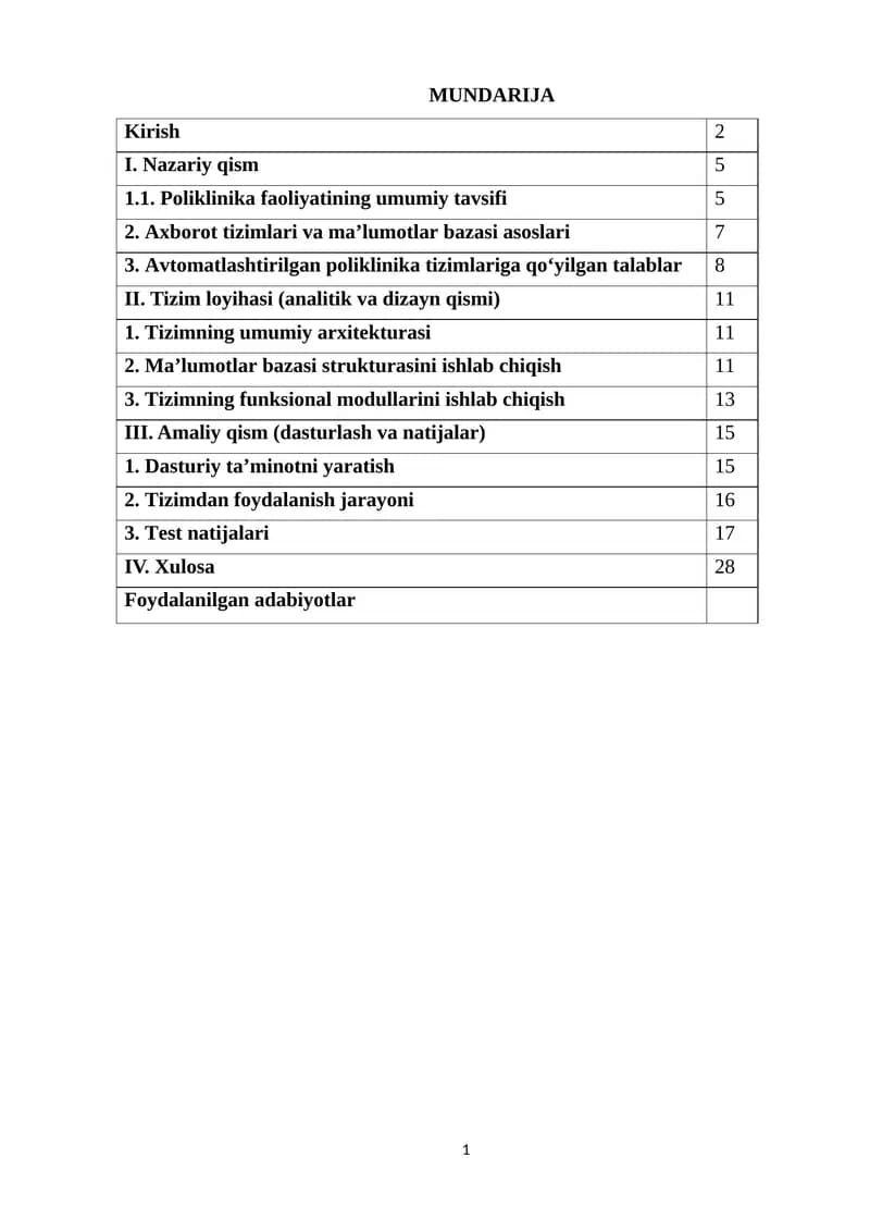 Zamonaviy sog‘liqni saqlash tizimi
