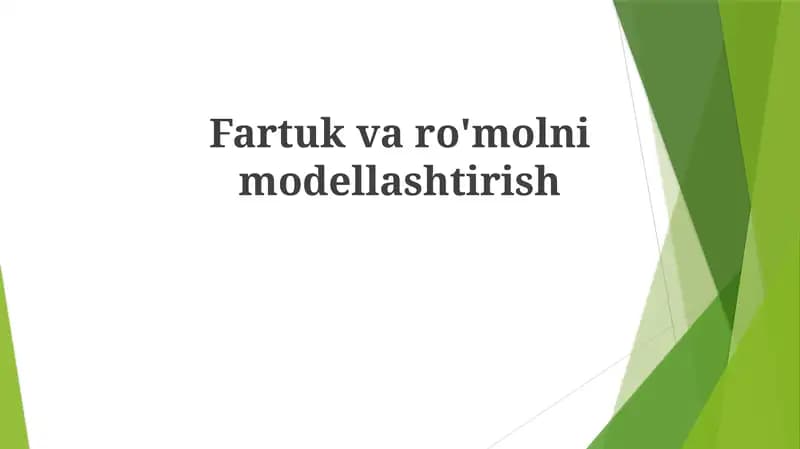 Bosh ro'mol modellashtirish va chizmachilik
