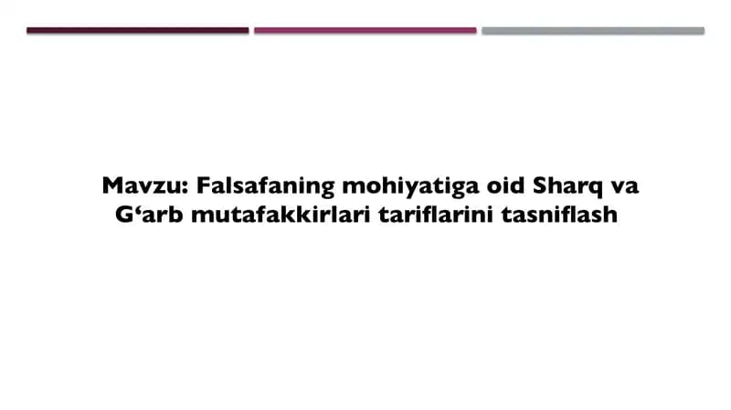 Falsafiy tafakkur taraqqiyoti