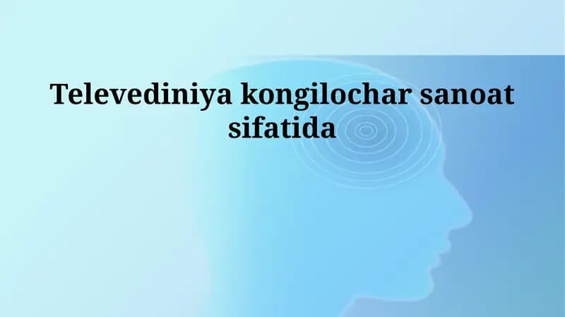 Televediniya kongilocharsanoatsifatida
