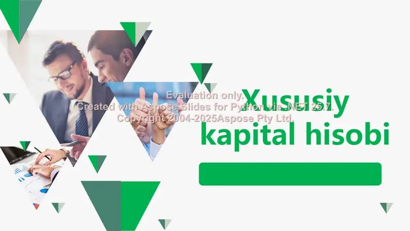 Xususiy kapital tushunchasi