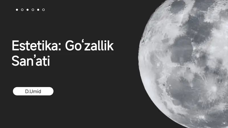 Falsafa fanidan estetika mavzusi