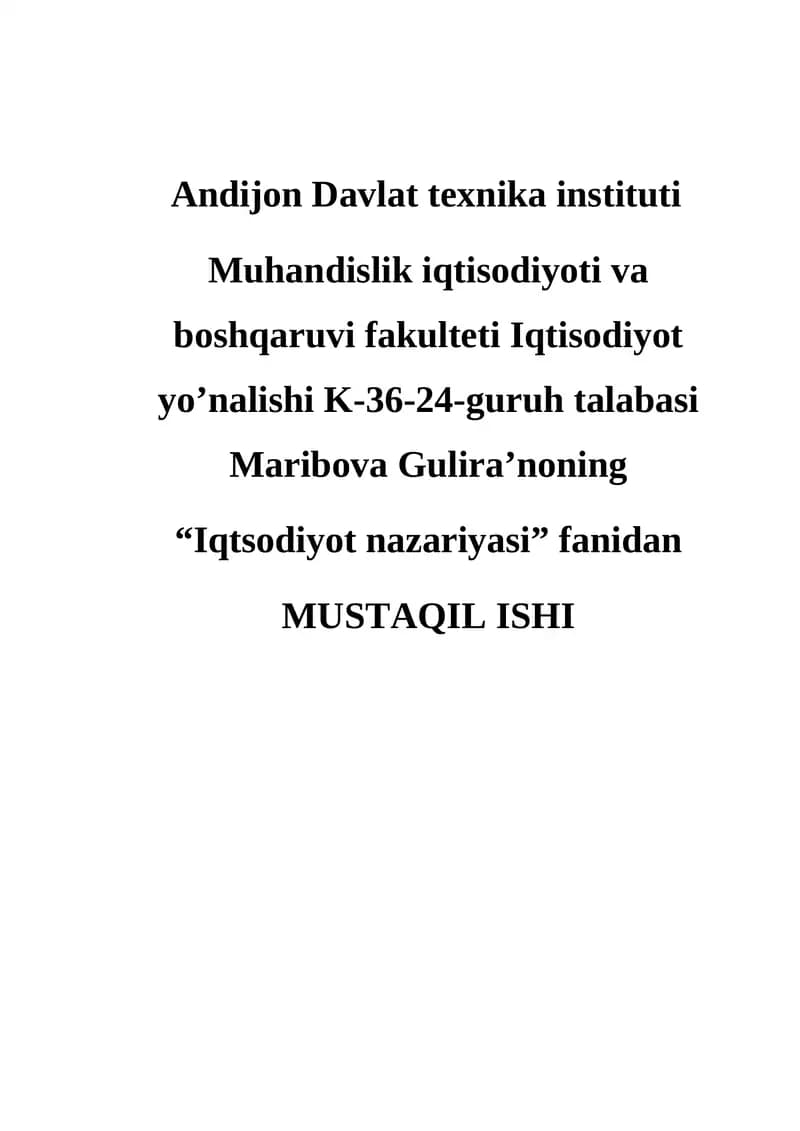 To’lov balansining mohiyati va tarkibi