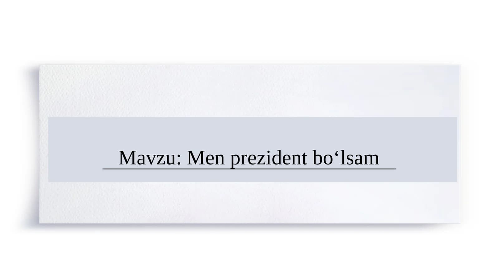 Men prezident bo‘lsam slayd