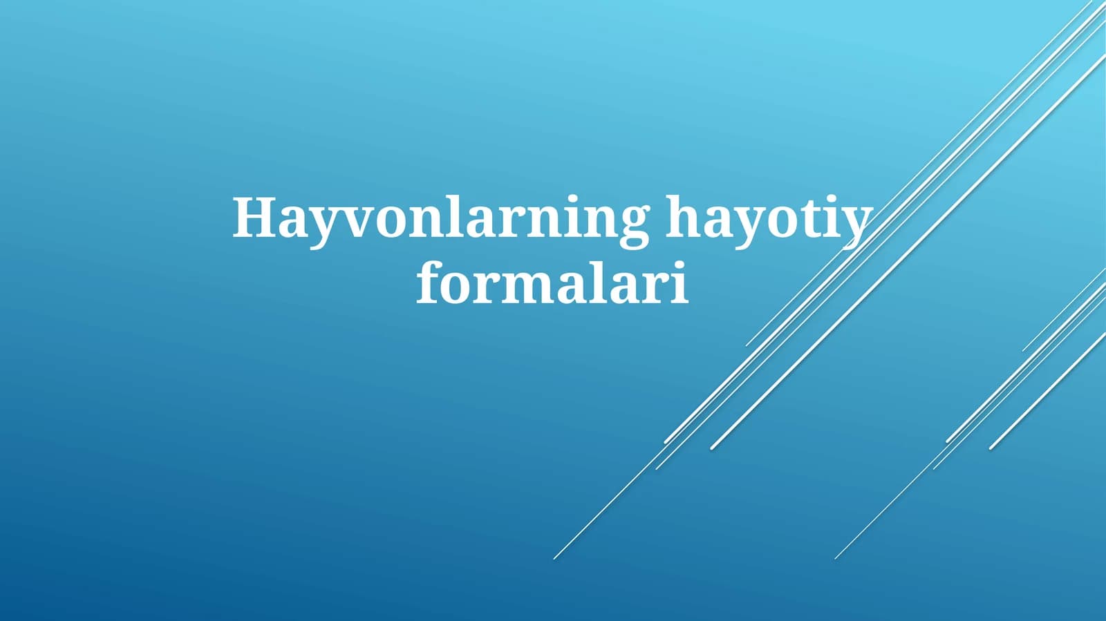 Hayvonlarning hayotiy formalari