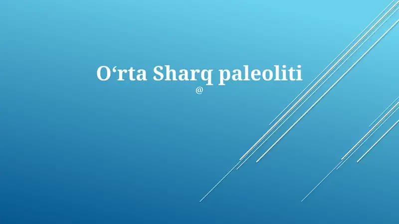Oʻrta Sharq paleoliti
