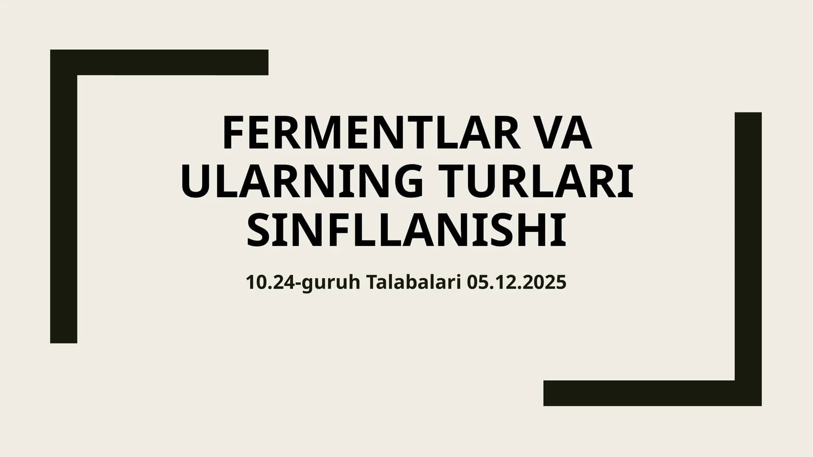Fermentlar va Ularning Turlari Sinflanishi