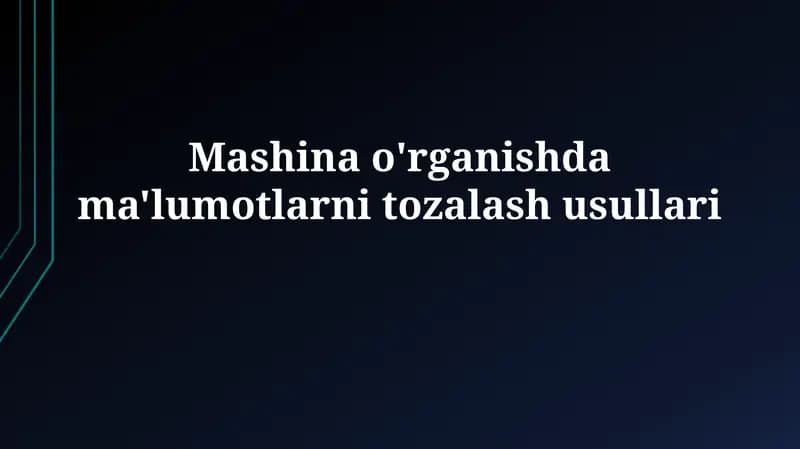 Ma'lumotlarni tozalashusullari