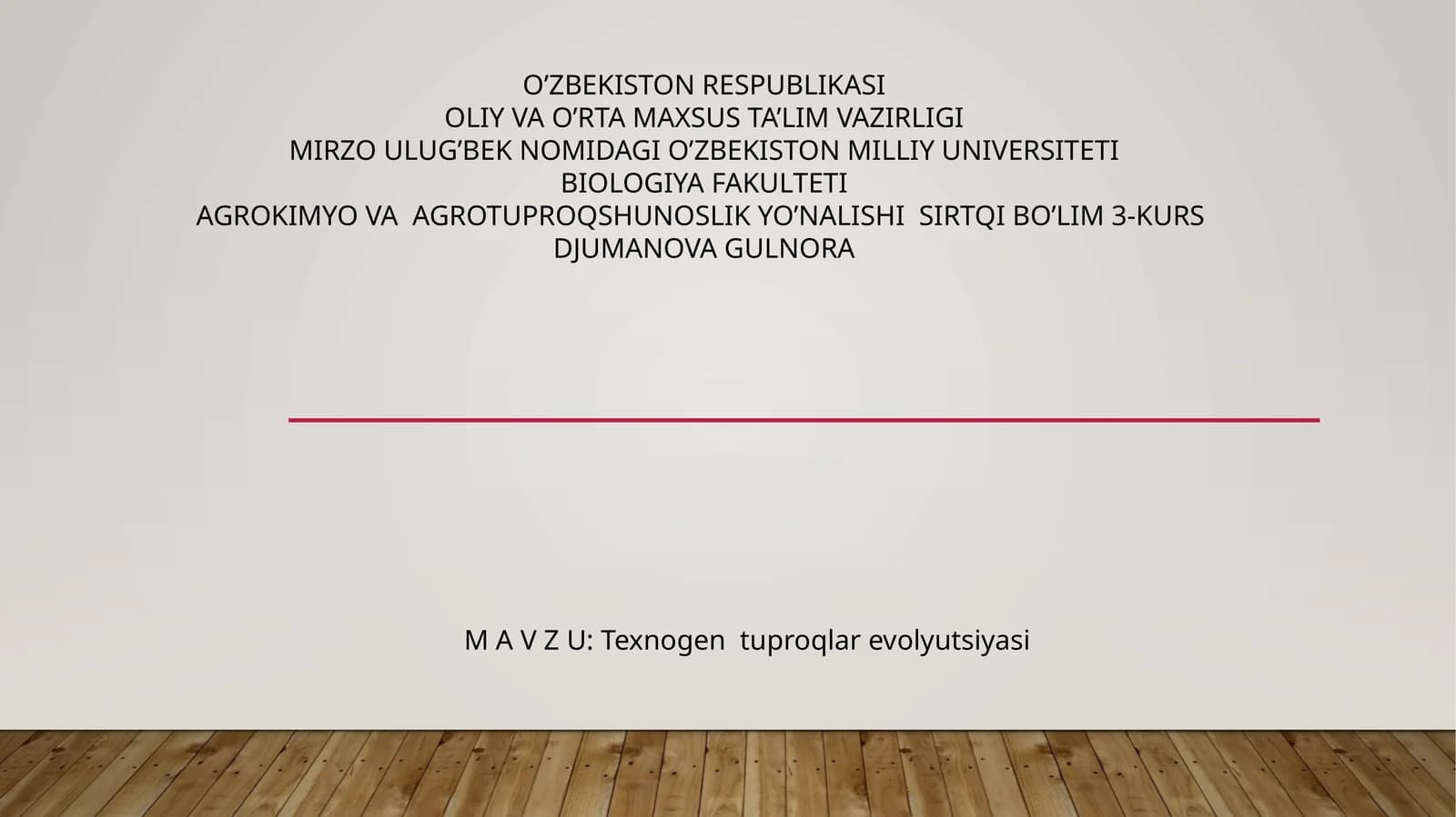 Texnogen tuproqlar evolyutsiyasi