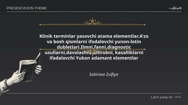 Klinik terminlar yasovchi atama elementlar