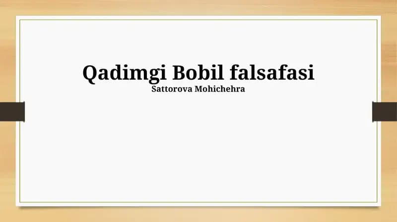 Qadimgi Bobil falsafasi