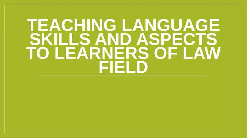 Legal Language Skills for Law Professionals