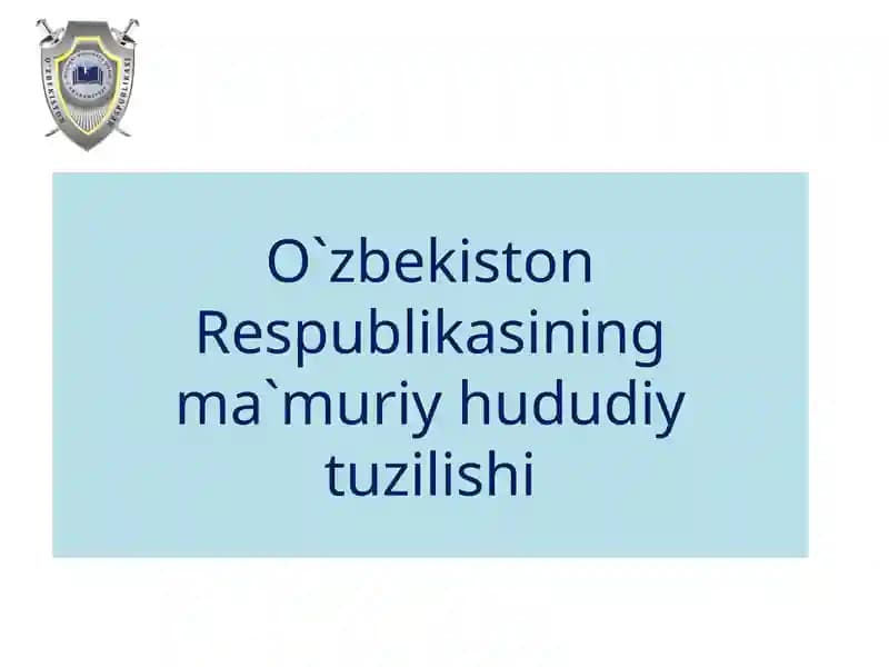 Ma’muriy-hududiy tuzilishi