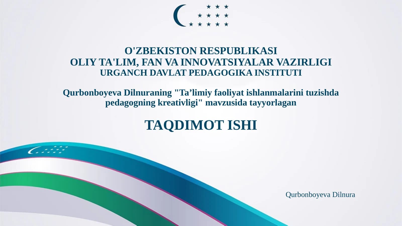 Taʼlimiy faoliyat ishlanmalarini tuzishda pedagogning kreativligi