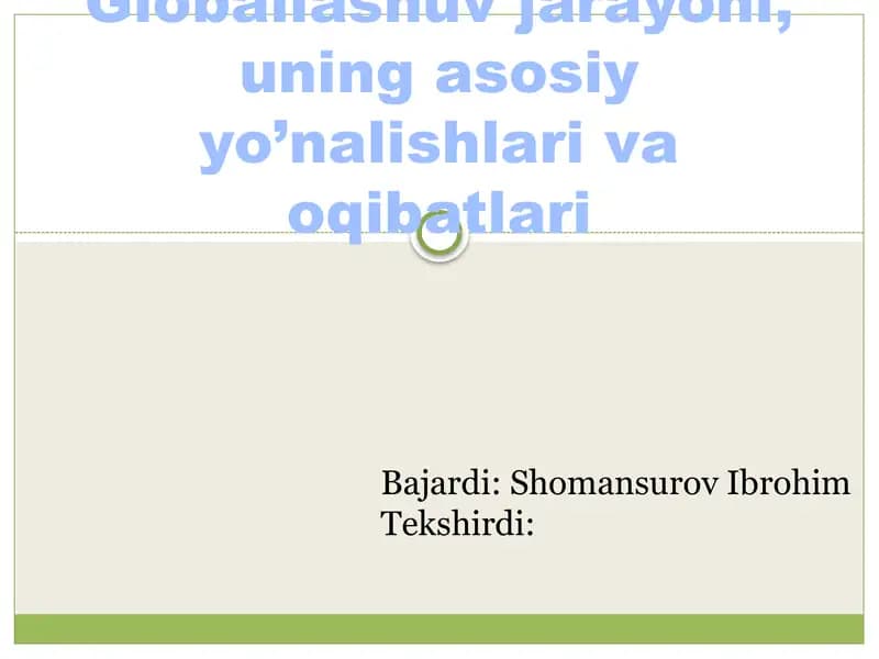 Globallashuvi