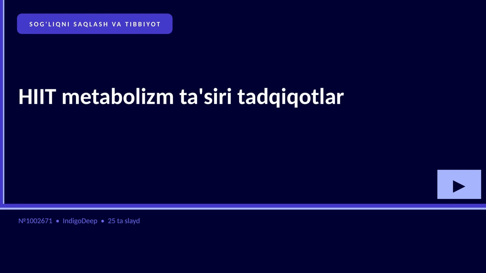 HIIT metabolizm ta'siri tadqiqotlar